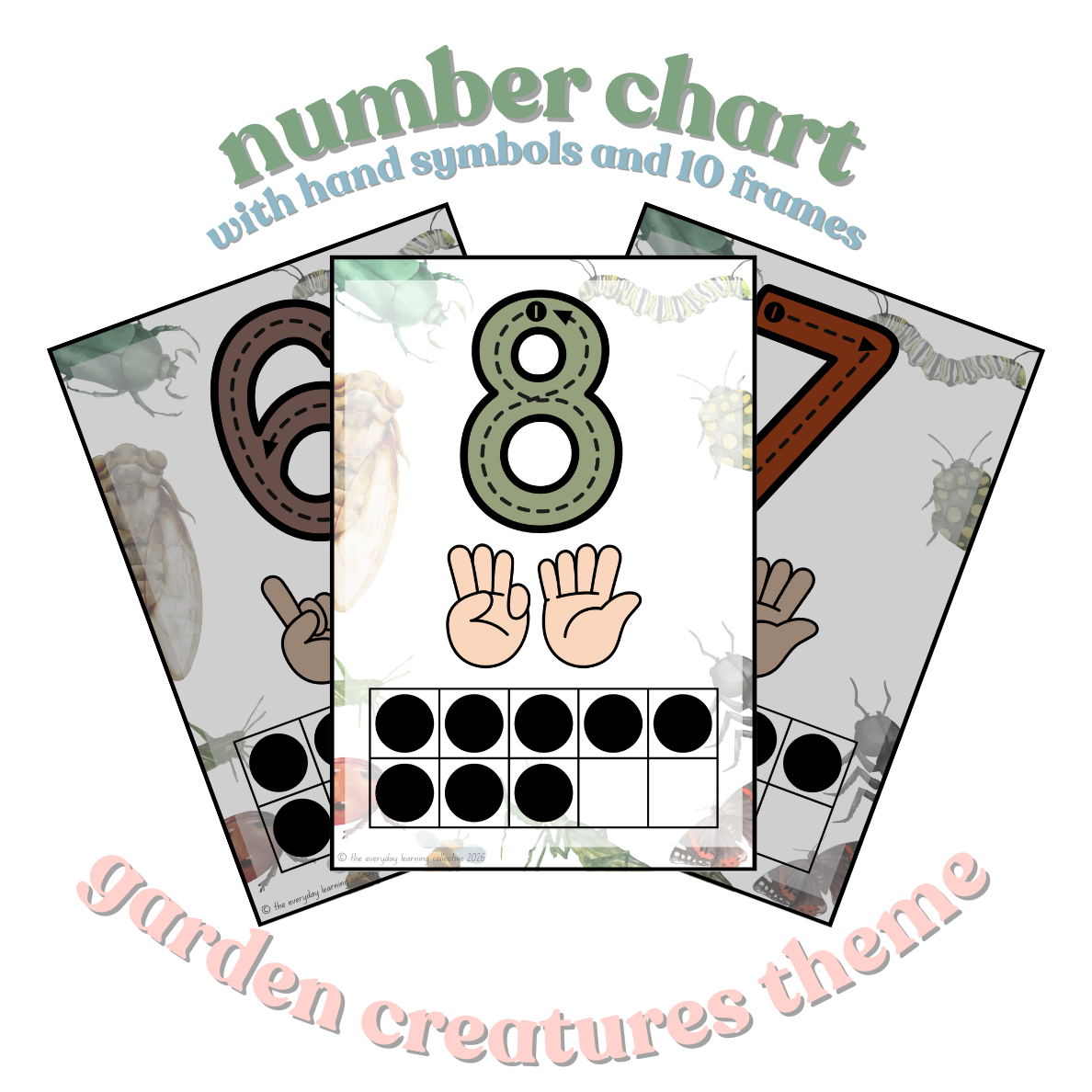 Number Chart - Garden Creature Theme