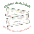 Student Desk Labels - Garden Creatures Theme