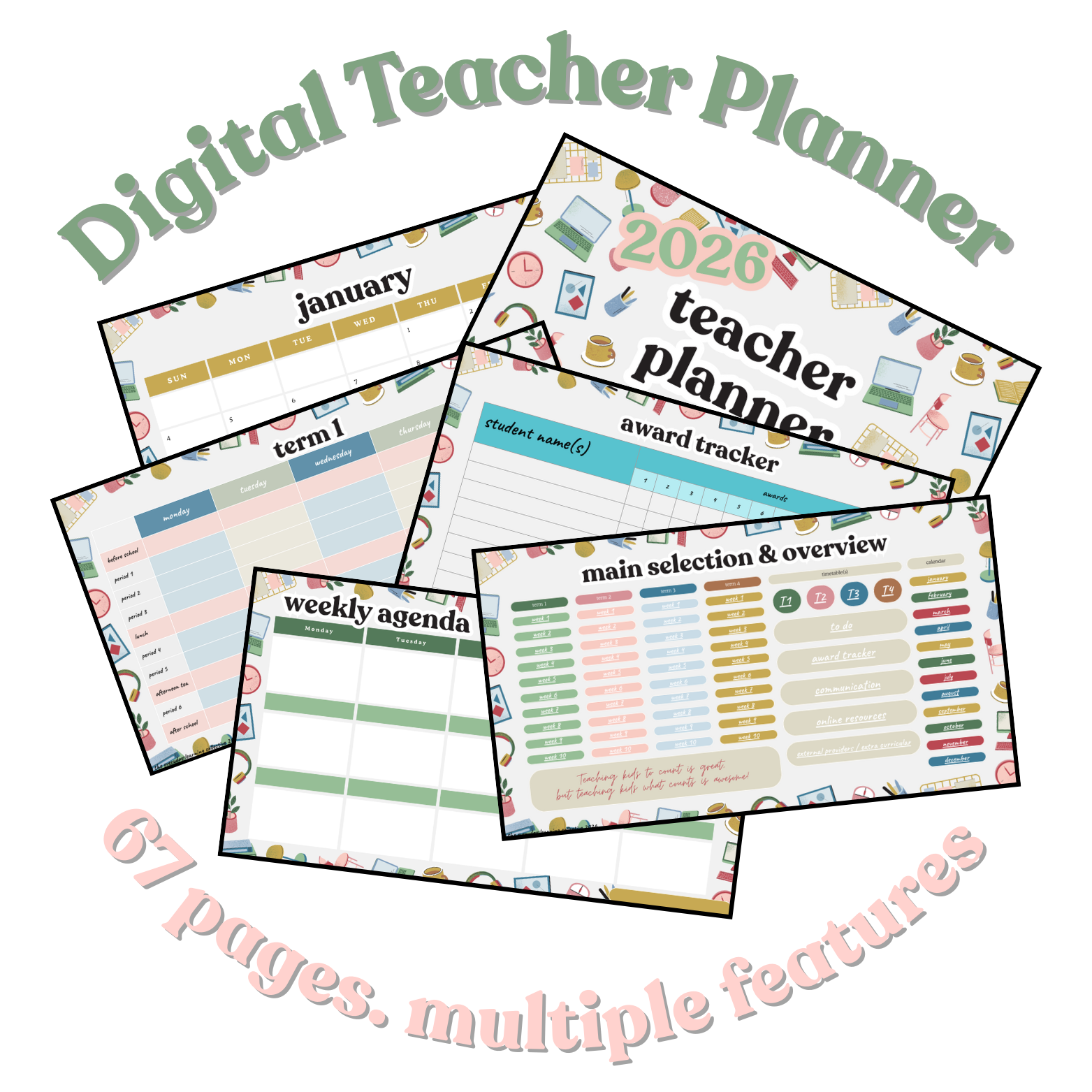 Digital Teacher Planner - Template